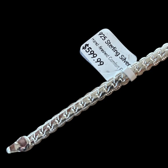 925 Sterling Silver Hand-Finished Comfort Woven Link Bracelet Women 7.5 Inch - Picture 3 of 7